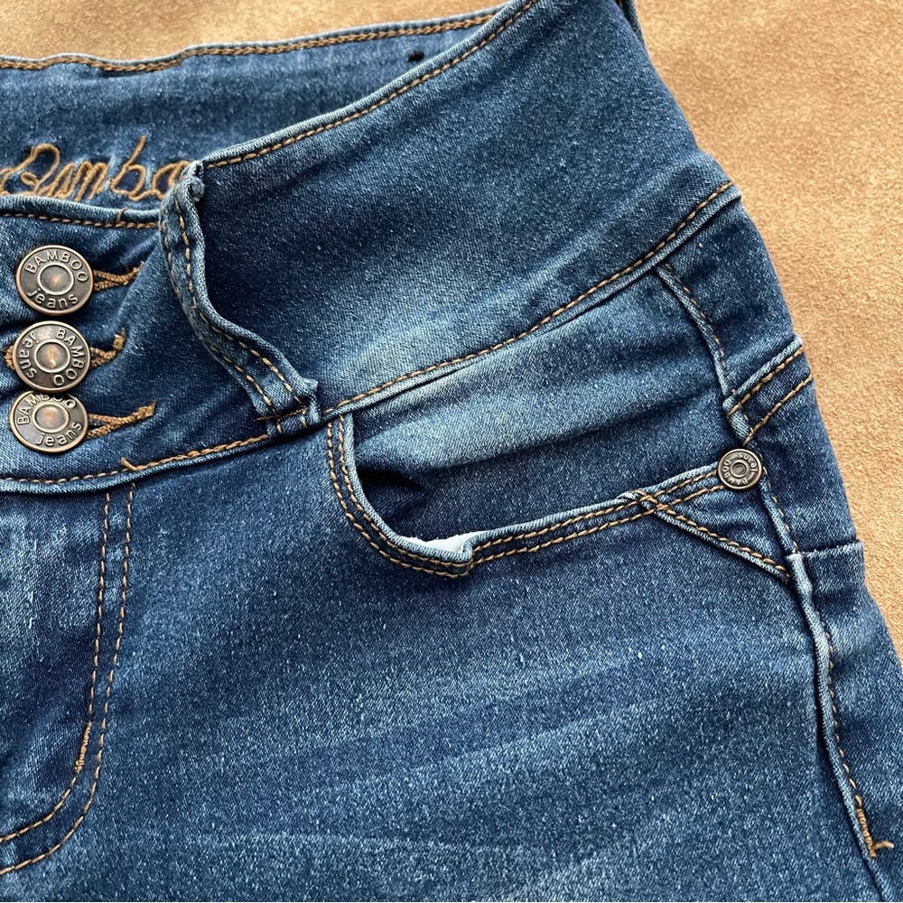 BAMBOO High Rise Stretch Skinny Jeans Size 3/4 - Picture 7 of 16